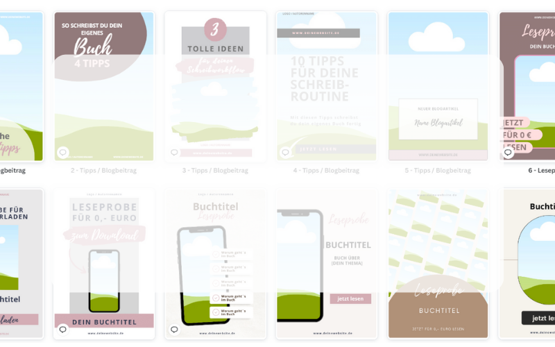 Pinvorlagen Canva Header Pinterest Canva Pinvorlagen für Autoren