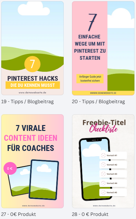 Beispiel Pinterest Pin-Vorlagen 1